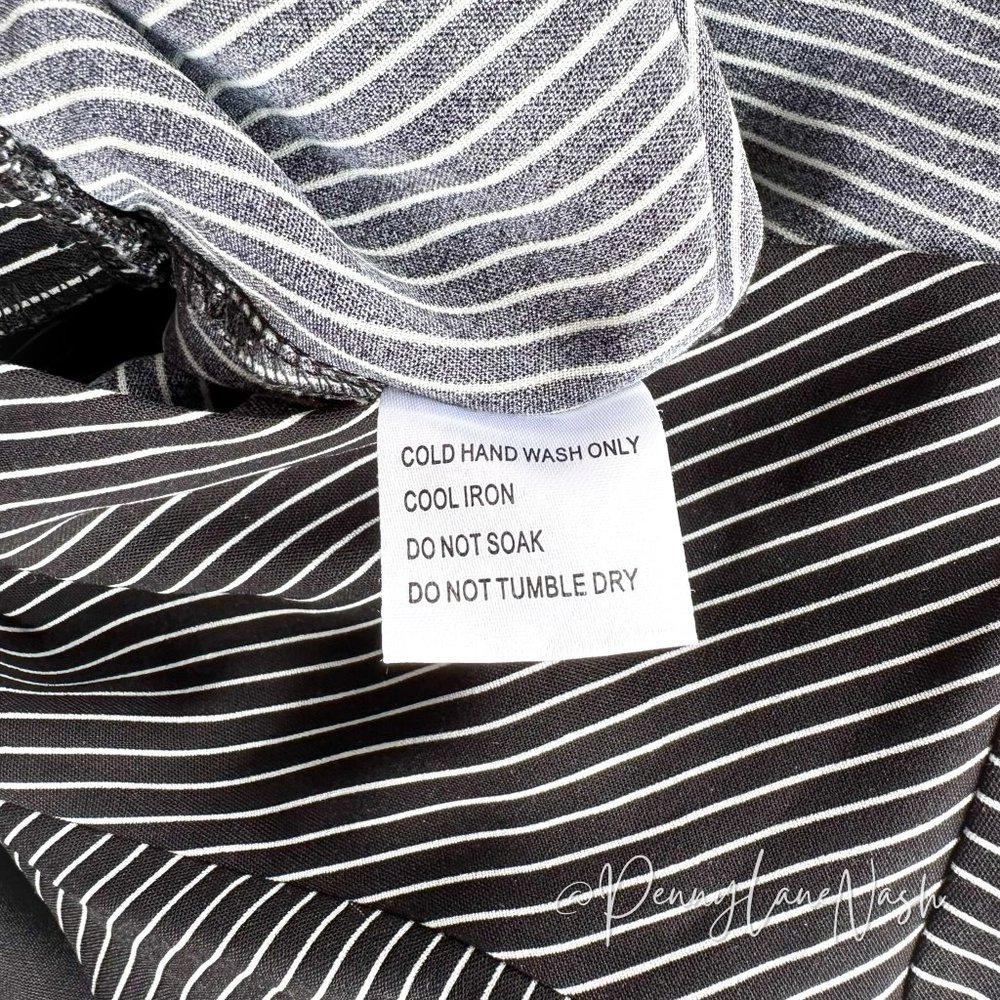 Rumor Pinstriped Tie Front Wide Leg Jumpsuit - Picture 5 of 9